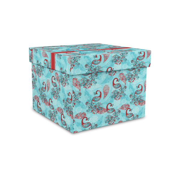 Custom Peacock Gift Box with Lid - Canvas Wrapped - Small (Personalized)