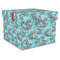 Peacock Gift Boxes with Lid - Canvas Wrapped - X-Large - Front/Main