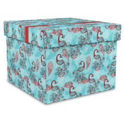 Peacock Gift Box with Lid - Canvas Wrapped - XX-Large (Personalized)