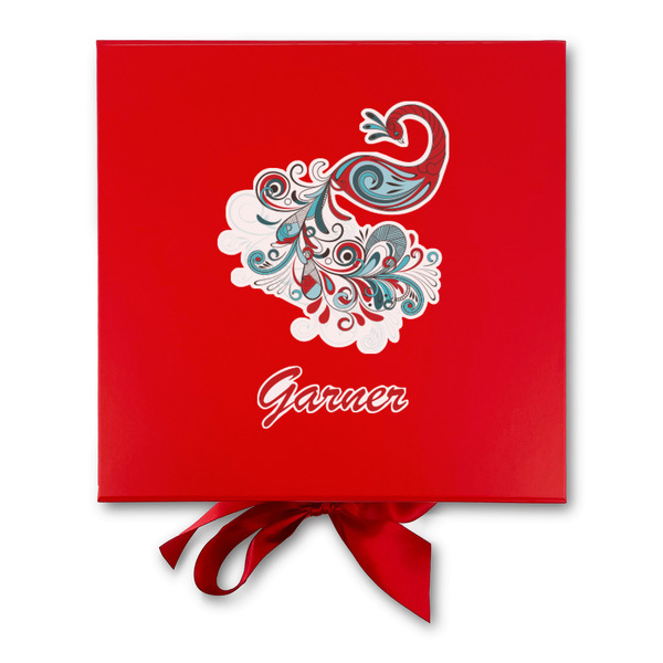 Peacock Gift Boxes with Magnetic Lid - Red - Approval