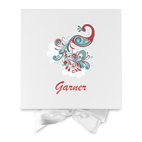 Peacock Gift Boxes with Magnetic Lid - White - Approval