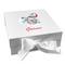 Peacock Gift Boxes with Magnetic Lid - White - Front