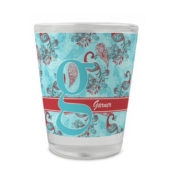 Custom Peacock Glass Shot Glass - 1.5 oz - Single (Personalized)