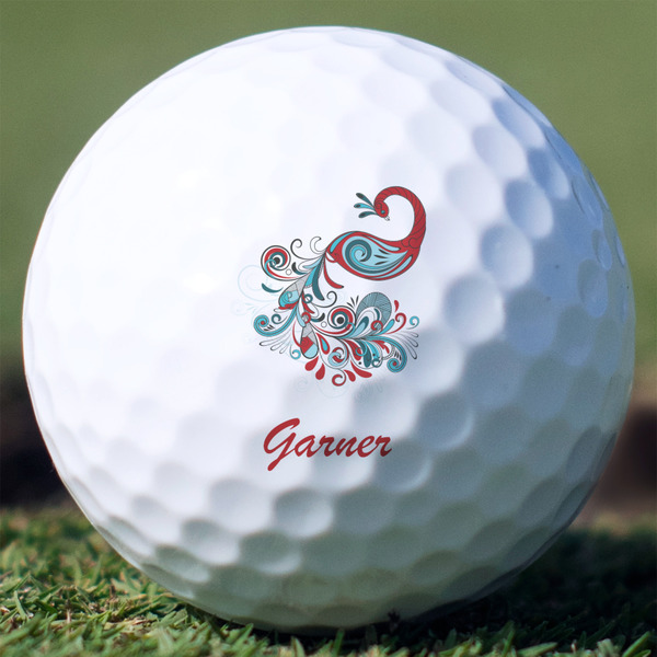 Custom Peacock Golf Balls - Titleist Pro V1 - Set of 3 (Personalized)