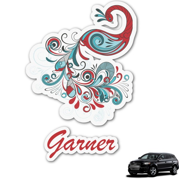 Custom Peacock Graphic Car Decal (Personalized)