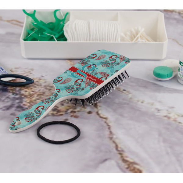 Peacock Hair Brush - In Bathroom