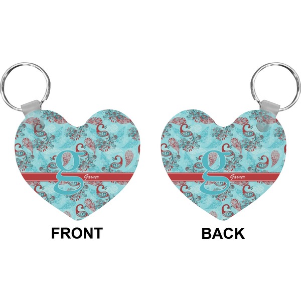 Peacock Heart Keychain (Front + Back)