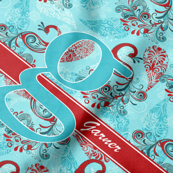 Peacock Hooded Baby Towel- Detail Close Up