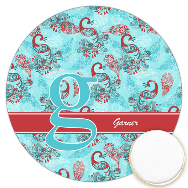 Custom Peacock Printed Cookie Topper - 3.25" (Personalized)