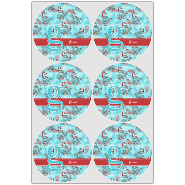 Peacock Icing Circle - Large - Set of 6