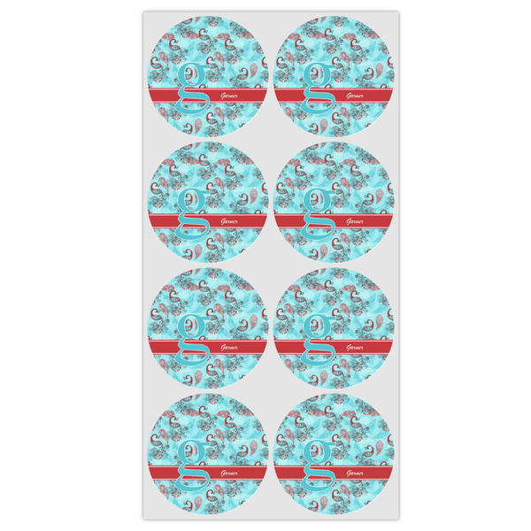 Peacock Icing Circle - Medium - Set of 8