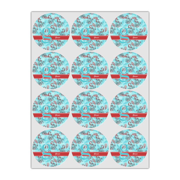 Peacock Icing Circle - Small - Set of 12