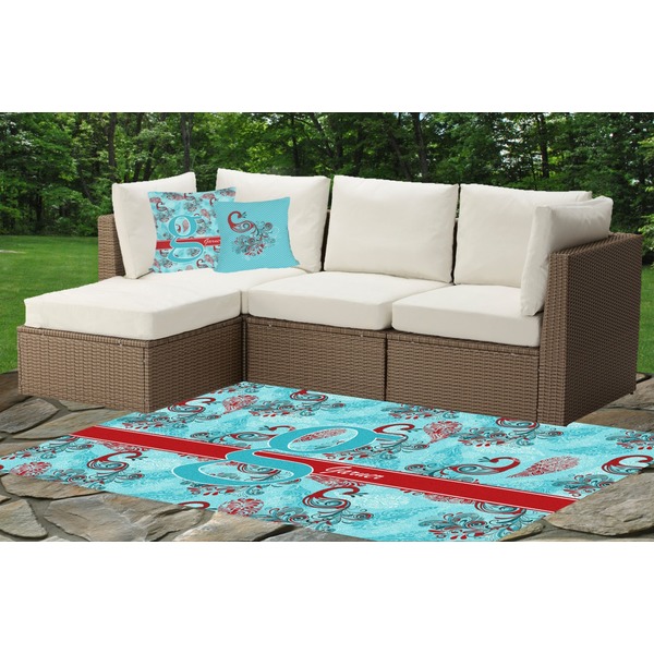 Peacock Indoor / Outdoor Rug & Cushions