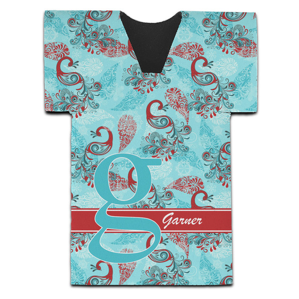 Peacock Jersey Bottle Cooler - Set of 4 - FRONT (flat)