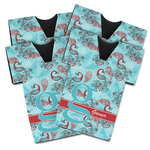 Peacock Jersey Bottle Cooler - Set of 4 (Personalized)