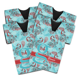 Peacock Jersey Bottle Cooler - Set of 4 (Personalized)