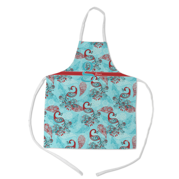 Custom Peacock Kid's Apron w/ Name and Initial