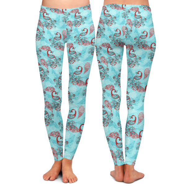 Peacock Ladies Leggings - Front and Back