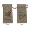 Peacock Large Burlap Gift Bags - Front & Back