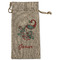 Peacock Large Burlap Gift Bag - Front (Personalized)