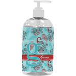 Peacock Plastic Soap / Lotion Dispenser (16 oz - Large - White) (Personalized)