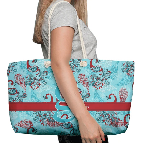 Peacock Large Rope Tote Bag - In Context View