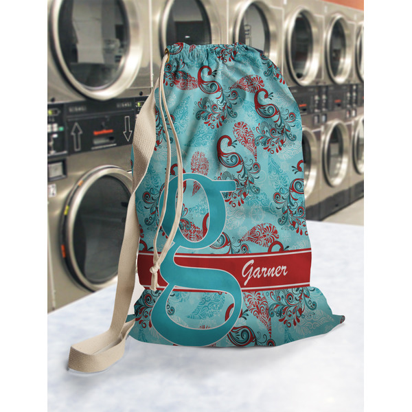 Peacock Laundry Bag in Laundromat