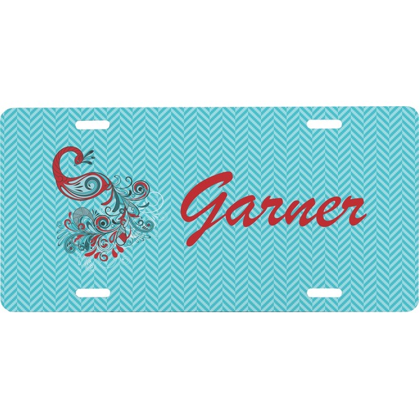 Custom Peacock Front License Plate (Personalized)