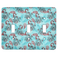 Peacock Light Switch Cover (3 Toggle Plate) (Personalized)