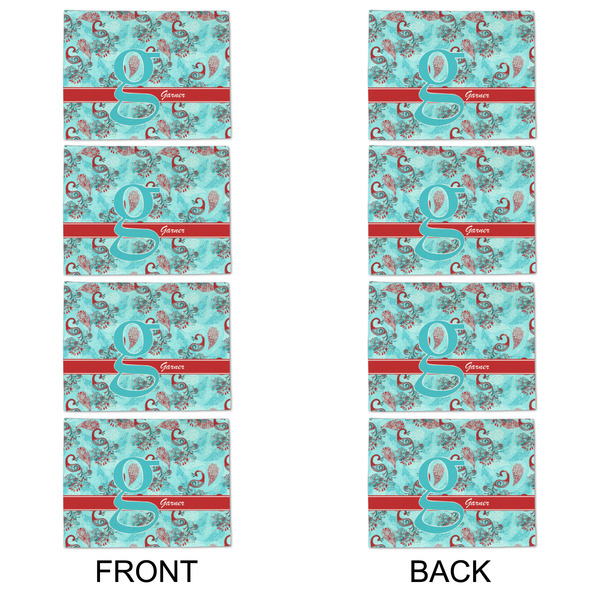 Peacock Linen Placemat - APPROVAL Set of 4 (double sided)