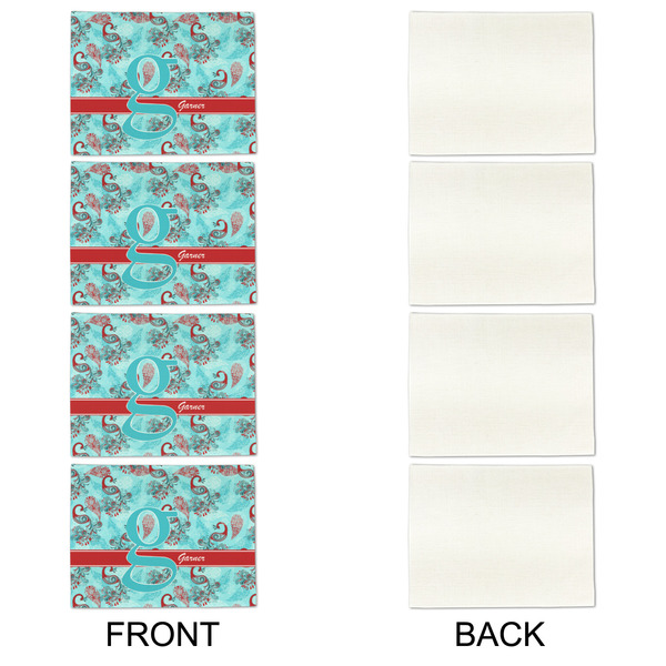 Peacock Linen Placemat - APPROVAL Set of 4 (single sided)