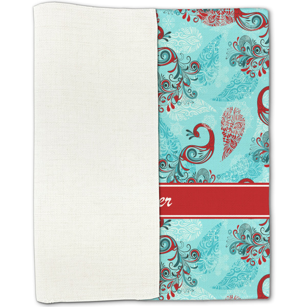 Peacock Linen Placemat - Folded Half