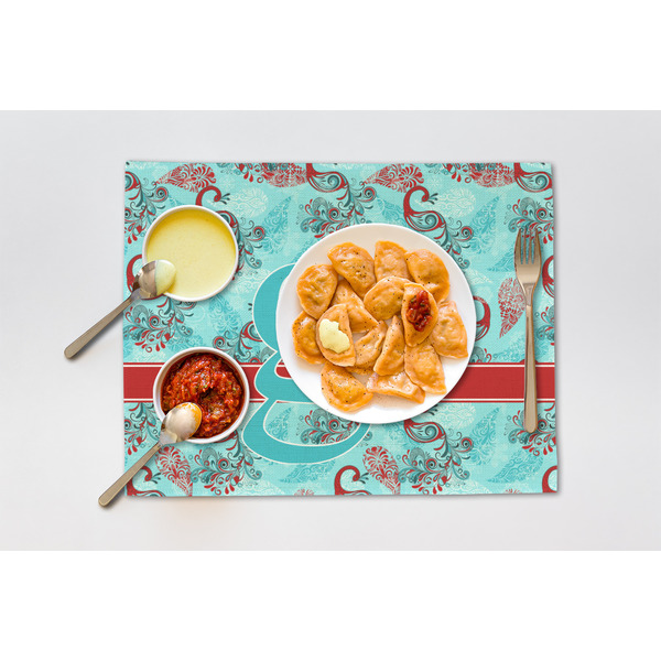Peacock Linen Placemat - Lifestyle (single)