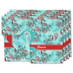 Peacock Linen Placemat w/ Name and Initial