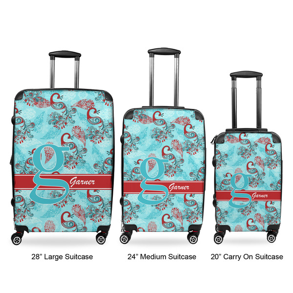 Peacock Luggage Bags all sizes - With Handle