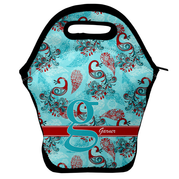 Custom Peacock Lunch Bag w/ Name and Initial