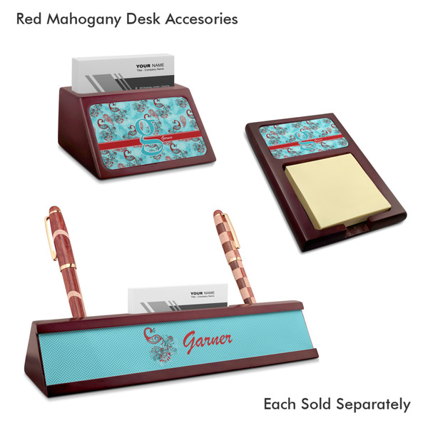 Peacock Mahogany Desk Accessories