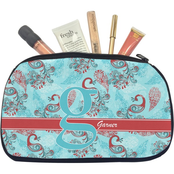 Custom Peacock Makeup / Cosmetic Bag - Medium (Personalized)