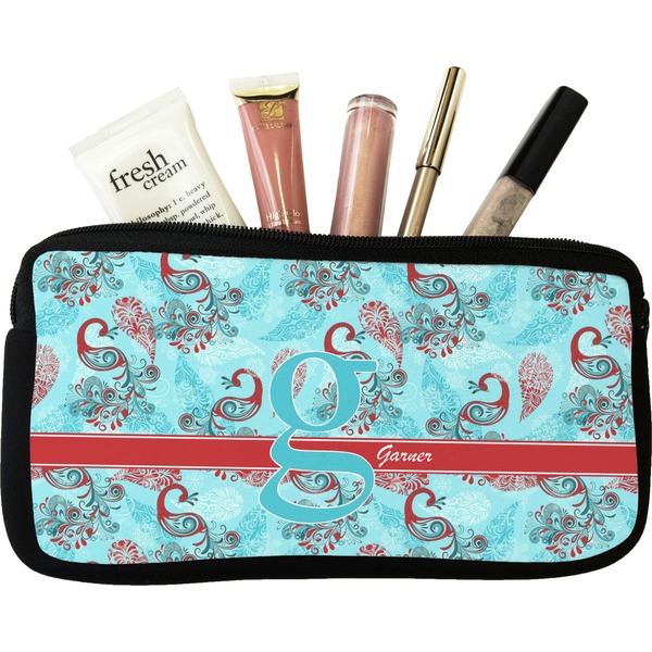Custom Peacock Makeup / Cosmetic Bag - Small (Personalized)