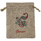 Peacock Medium Burlap Gift Bag - Front (Personalized)