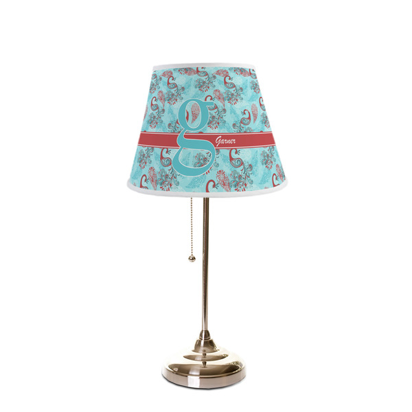 Peacock Poly Film Empire Lampshade - On Stand