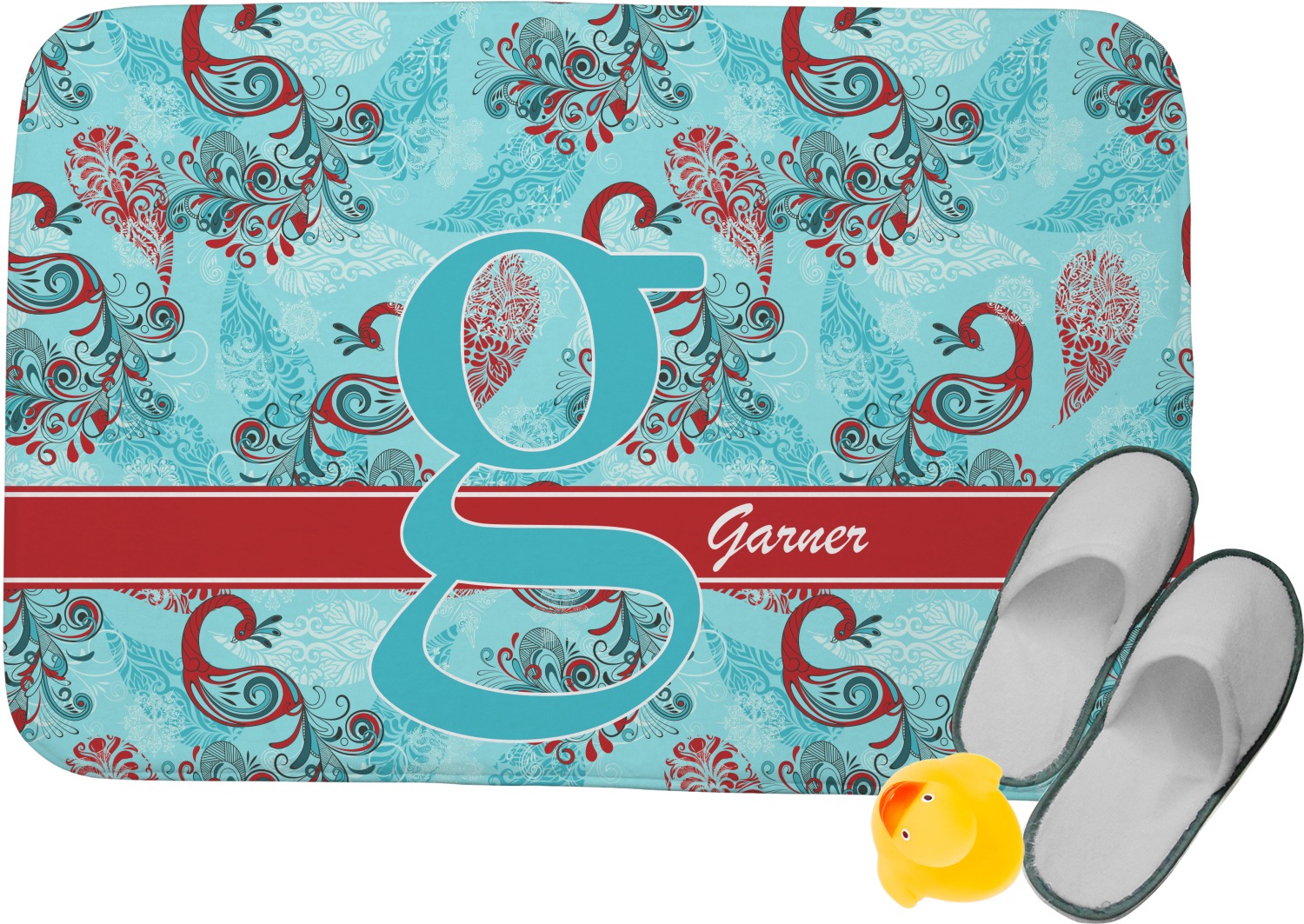 Peacock Memory Foam Bath Mat 34"x21" (Personalized) YouCustomizeIt