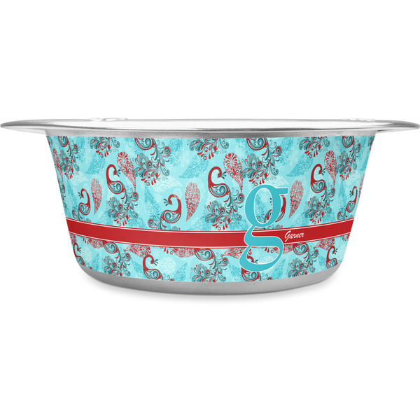 Custom Peacock Stainless Steel Dog Bowl (Personalized)