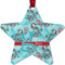 Peacock Metal Star Ornament - Front