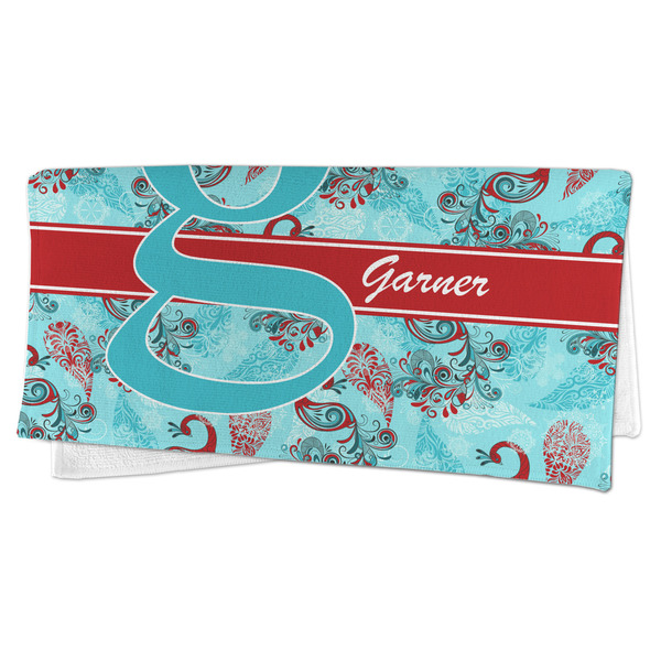 Peacock Microfiber Dish Rag - FOLDED (half)