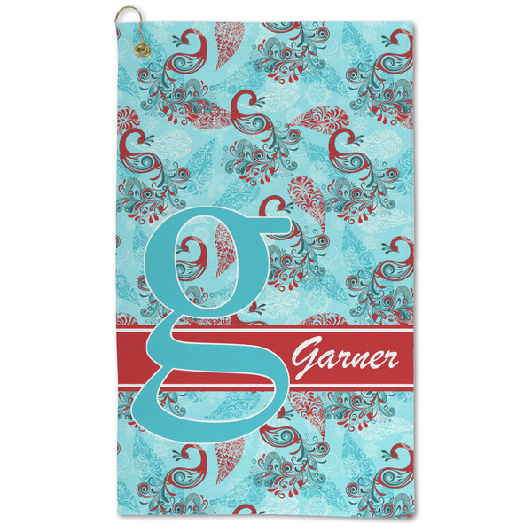 Custom Peacock Microfiber Golf Towel - Large (Personalized)