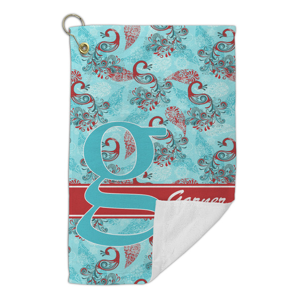 Peacock Microfiber Golf Towels Small - FRONT FOLDED