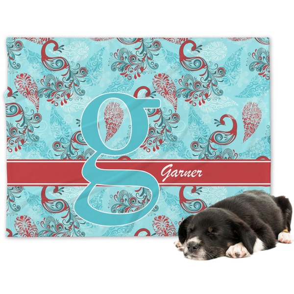Custom Peacock Dog Blanket - Regular (Personalized)
