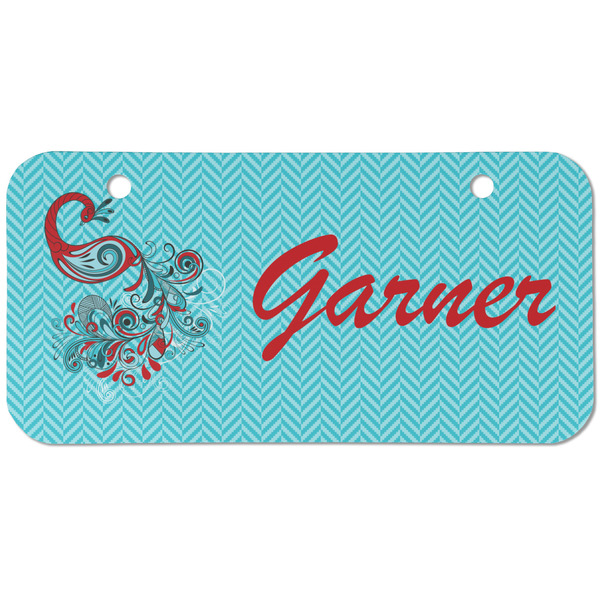 Custom Peacock Mini/Bicycle License Plate (2 Holes) (Personalized)