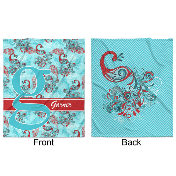 Peacock Minky Blanket - 50"x60" - Double Sided - Front & Back